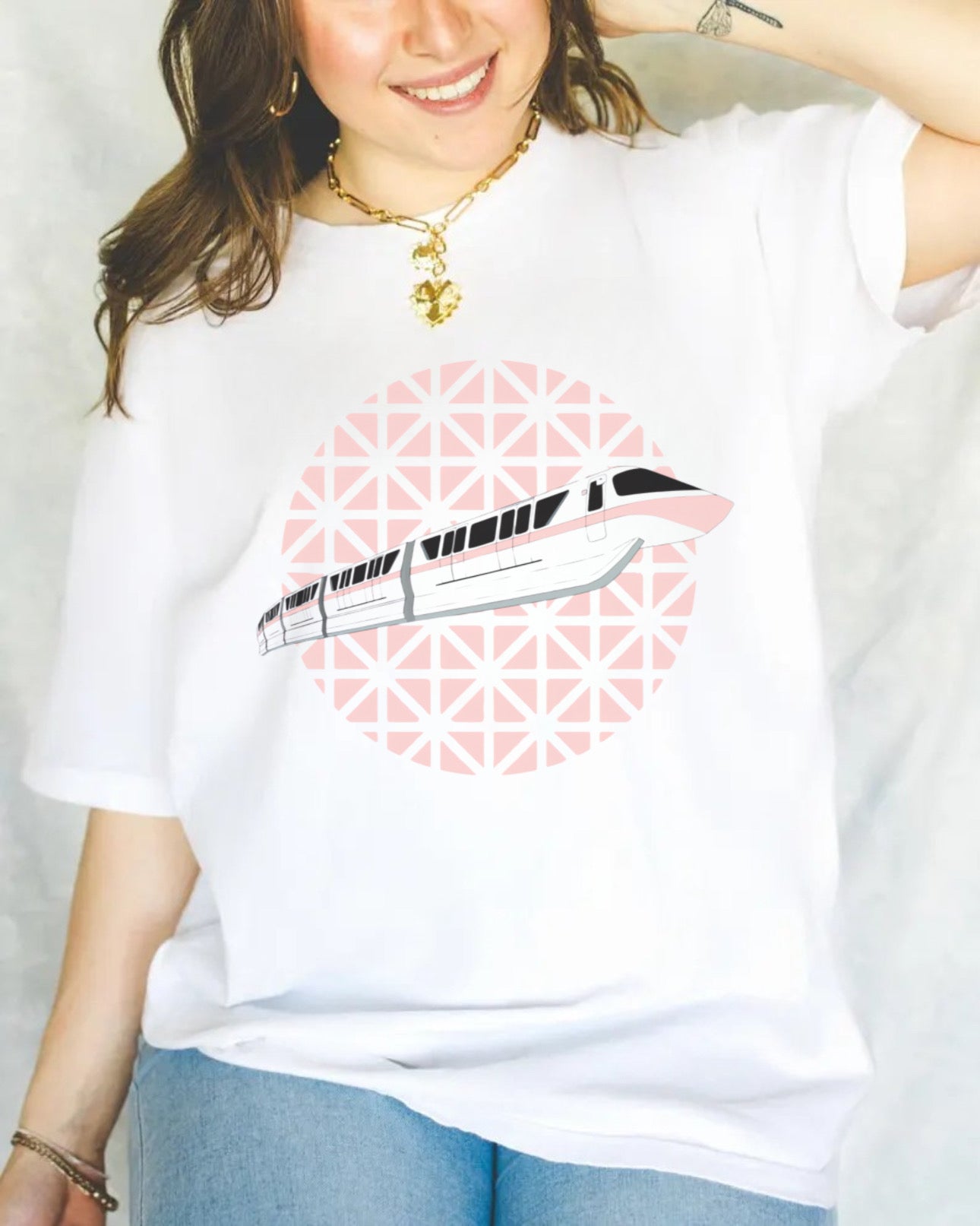 Millennial Pink Monorail - T-Shirt Unisex All Sizes