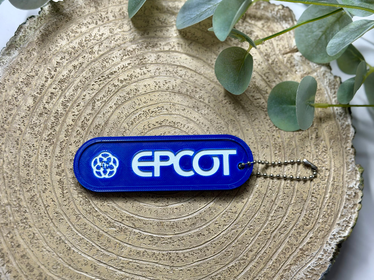 Epcot Monorail Station Sign inspired Keychain/Bag Charm