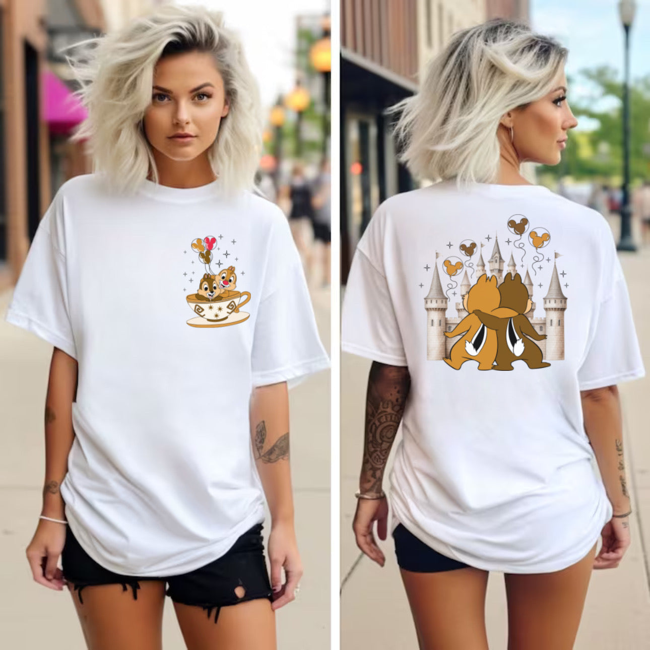 Chipmunks at the castle - T-Shirt Unisex All Sizes