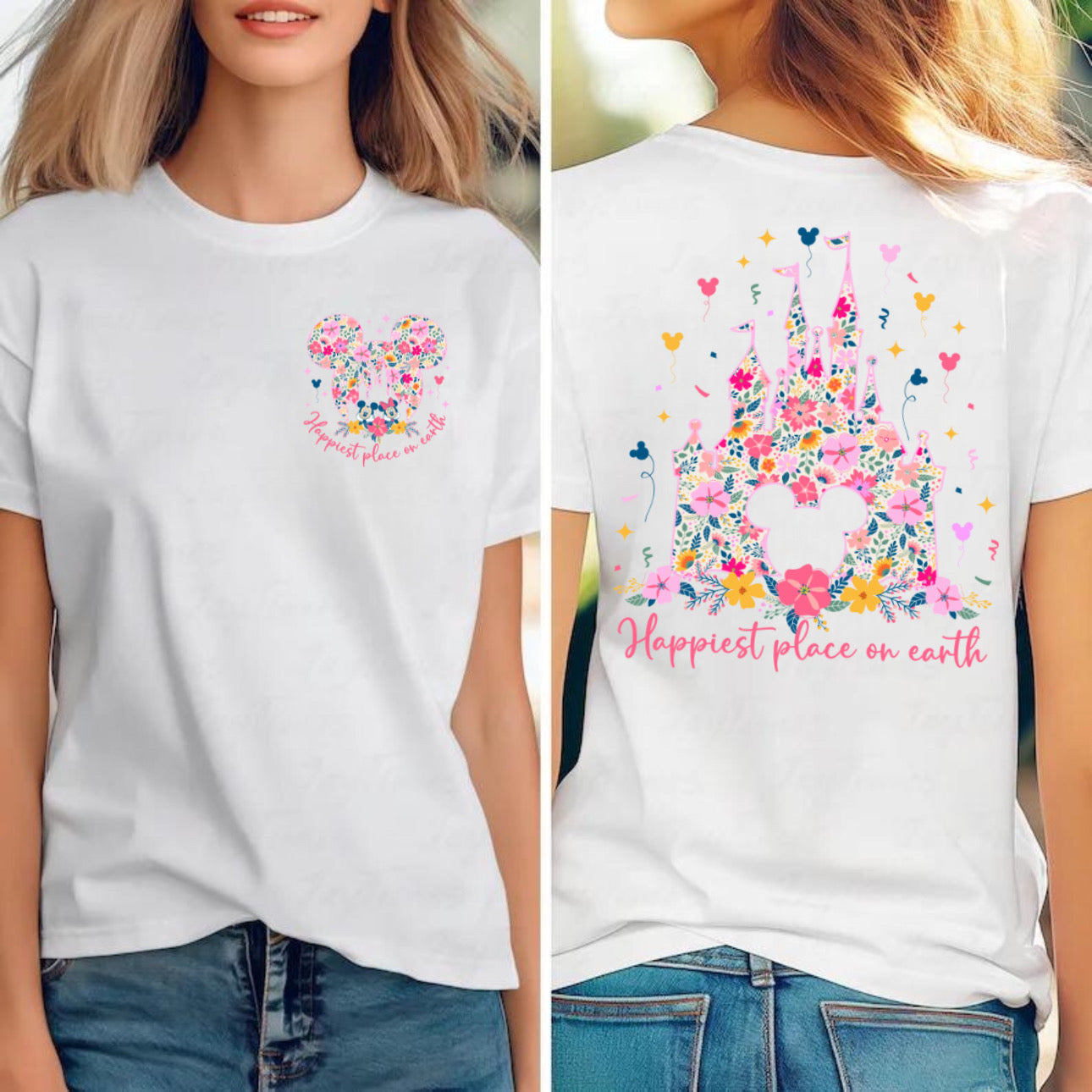 Pink Floral Castle - T-Shirt Unisex All Sizes