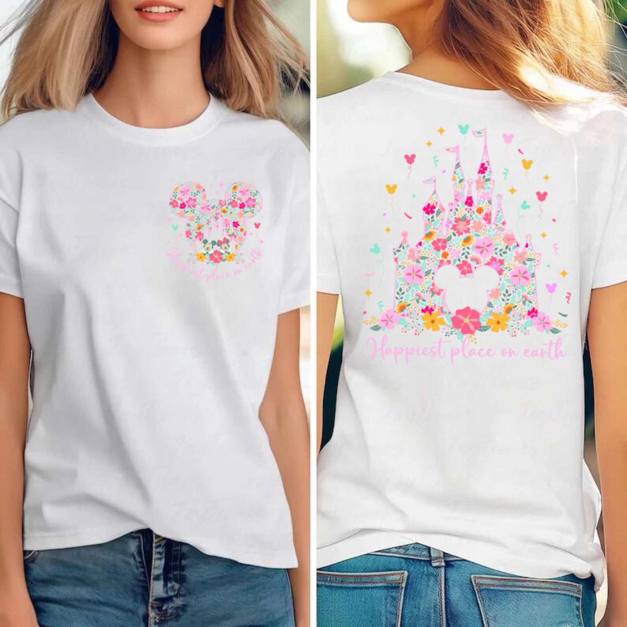 Pink Floral Castle - T-Shirt Unisex All Sizes