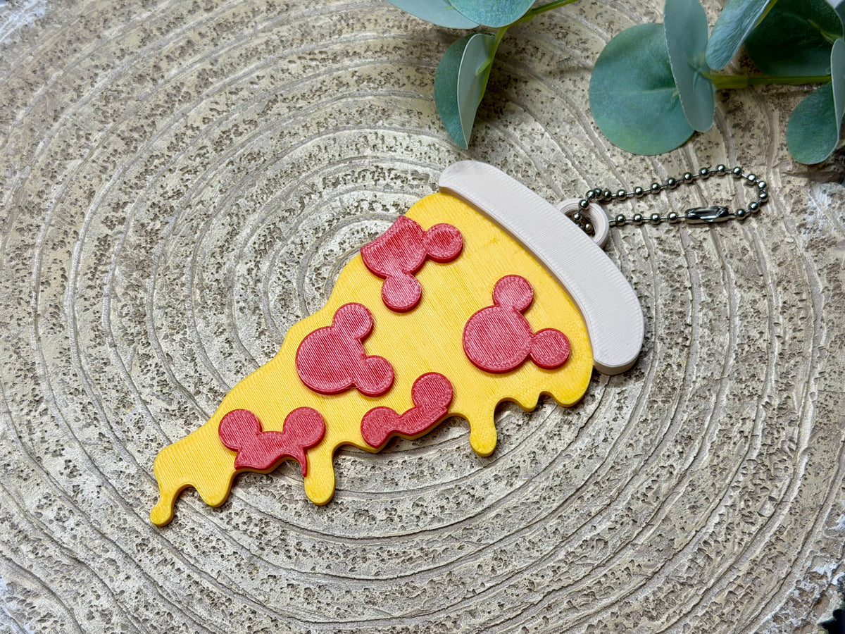 Mickey Pizza inspired Keychain/Bag Charm