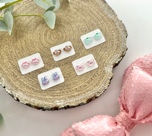 Bear and Friends Stud Earrings