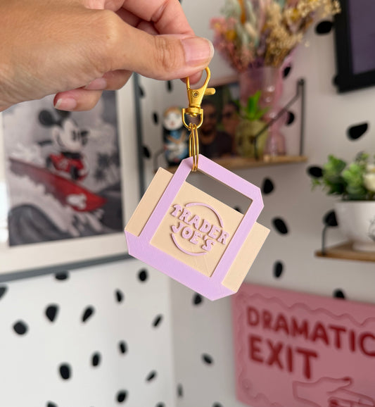 Trader Joe’s Tote Bag Charm/Keychain - Various Colours