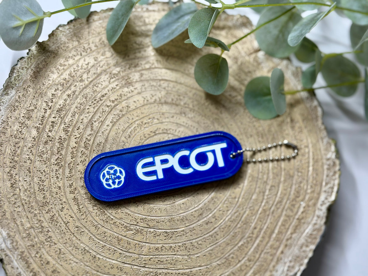 Epcot Monorail Station Sign inspired Keychain/Bag Charm