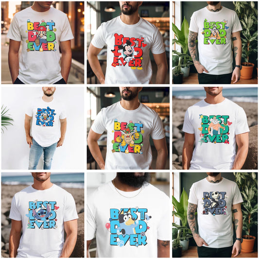Best Dad / Multiple Characters - T-Shirt Unisex All Sizes