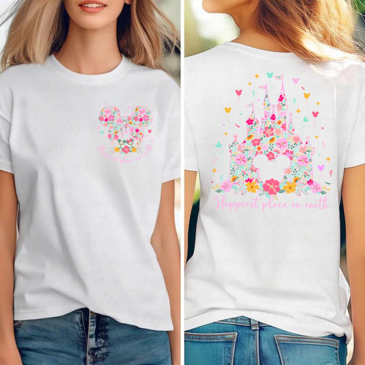 Pink Floral Castle - T-Shirt Unisex All Sizes